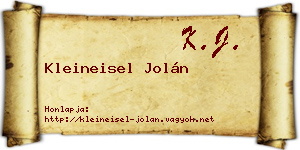 Kleineisel Jolán névjegykártya