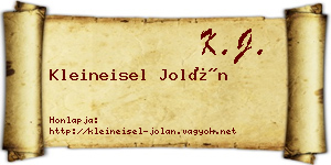 Kleineisel Jolán névjegykártya